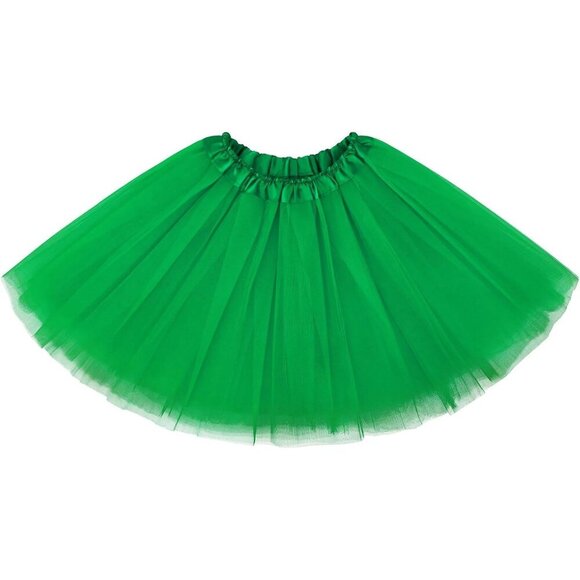 Women's Green Adults 5 Layered Tulle Skirt Halloween Tutus Fluffy Skirts - Picture 2 of 6